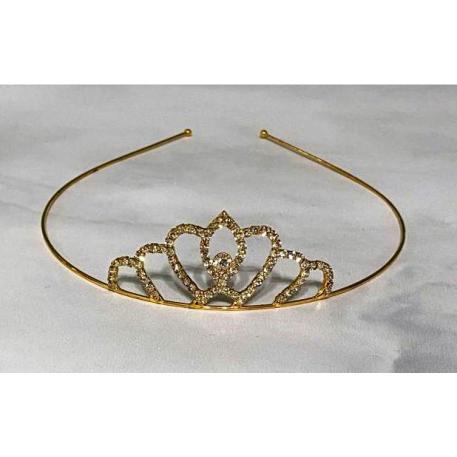 TIARA DIADEMA DORADA CON STRASS