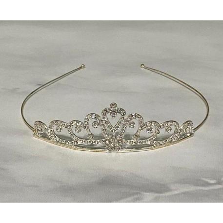 TIARA DIADEMA PLATEADA CON STRASS